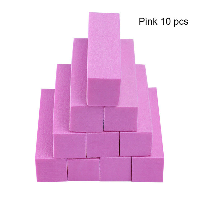 Pink White Nail Files Sanding Sponge