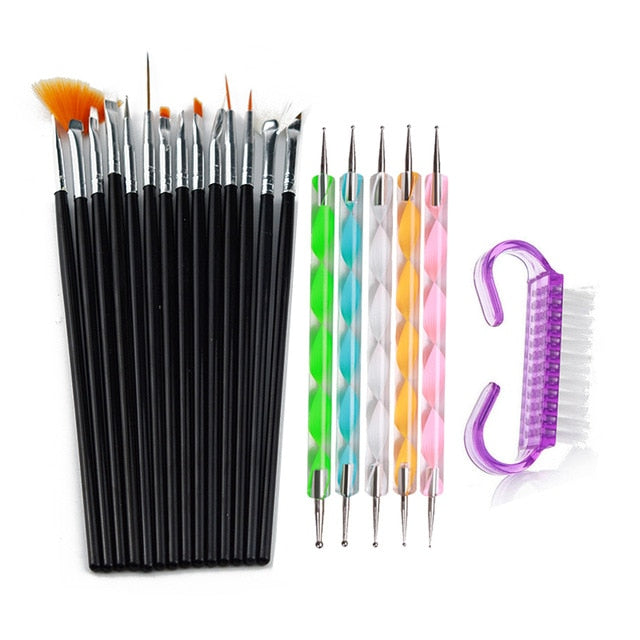 15pcs Acrylic Nail Art Brush Pen