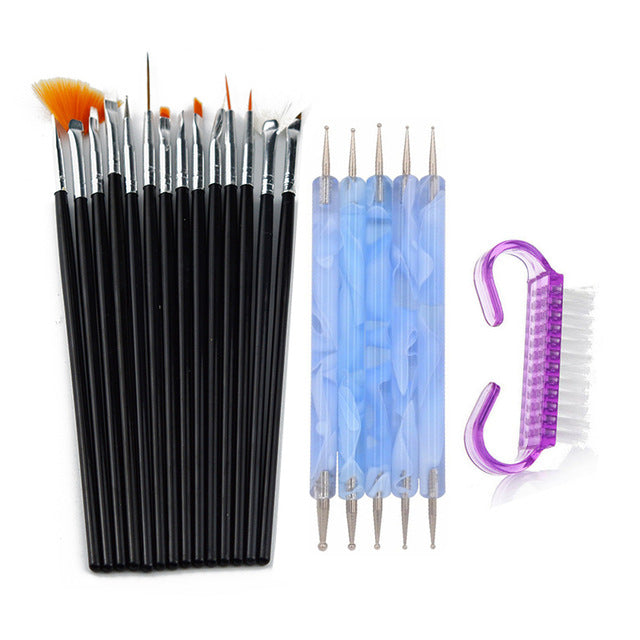 15pcs Acrylic Nail Art Brush Pen