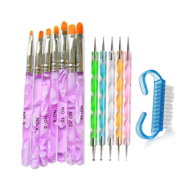 15pcs Acrylic Nail Art Brush Pen