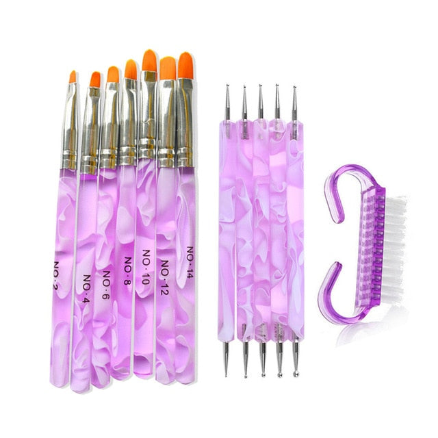 15pcs Acrylic Nail Art Brush Pen